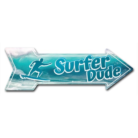 Surfer Dude Arrow Decal Funny Home Decor 30in Wide